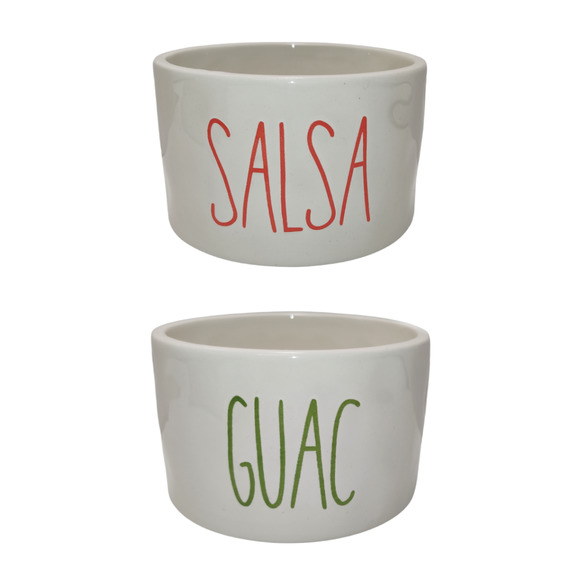 Blue Harbor Farmhouse Skinny Font Salsa & Guac Bowl Set - Picture 1 of 8